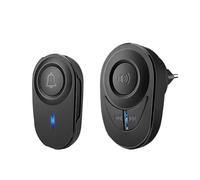 OPTEPYOE Juego de Timbre for el hogar a Prueba de Agua, Timbre con Luces LED Intermitentes de 48 Pistas, Volumen Ajustable de 4 Niveles.(Black)