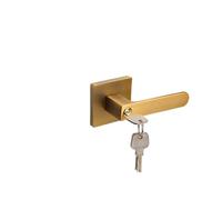 OPTEPYOE Manija de puerta de bloqueo de tres polos para baño, lengüeta única (con llave-2)