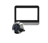 OPTEPYOE Timbre de 3 MP, intercomunicador unidireccional por detección de Movimiento, Visor Digital de 4,3 Pulgadas(Door Camera 32G)