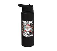 Óptica asegurándose de que veas venir a Papá Noel Óptico Navidad Stainless Steel Insulated Water Bottle