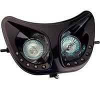 Optica delantero Derbi Senda XTREM para 50 cc de NC a NC 480250 Etat Neuf doble óptico negro con pequeñas LEDs se Monte sobre l Optica D 'Origine