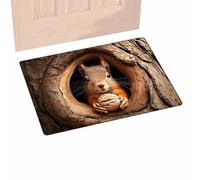 Optical Illusion Rug - Squirrel and Dog Carpets, Soft Non-Slip Quick Dry Mat, 3D Optical Illusion Rugs | For Birthday Halloween Thanksgiving Home Holiday New Year Party Eve Entryway Living Room