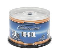Optical Quantum 6X 50GB BD-R DL Blanco Inyección de Tinta BLU-Ray Impresión Doble Capa Medios Grabables, 50-Disc Husillo