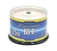 Optical Quantum OQBDR06LT-50 6X 25 GB BD-R Single Layer BLU-Ray Recordable Blank Media Logo Top, 50-Disc Spindle