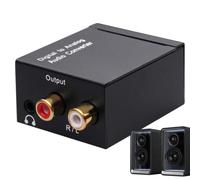 Optical to Analog Converter Digital Audio Optical Coaxial 3.5mm | Converts Optical & Coaxial Audio to L/R & 3.5mm Jack, Hi-Fi Sound, Plug & Play for TV, Home Theater, , , Amplifier