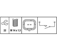 HELLA 6ZF 008 621-331 Interruptor, piloto de marcha atrás - 12V - 2polos - forma enchufe: oval - atornillado - Contacto de cierre - eléctrico