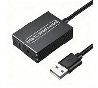 Óptico a 3,5 mm para convertidor RCA SPDIF para adaptador de audio digital Toslink para HDTV para barra de sonido Blu-ray, diseño compacto negro 16 x 9 x 2,3 cm