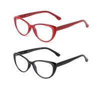 OPTIKOOL gafas luz azul mujer- antireflejo, flexibles y ligeras - gafas luz azul sin graduar - blue light glasses - reading glasses - bienestar frente a pantallas. ARYA BLACK&RED 0.0