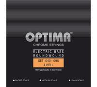 Optima Electric Bass Strings Cuerdas cromadas. Round Wound Short Scale Set 4-cuerdas de escala corta