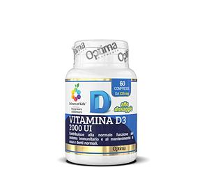 Optima Naturals Vitamina D3 2000 Ui Producto Versátil y de Calidad, Contribuye Al Sistema Inmunitario, Huesos y Músculos con Vitamina D3, 21 g