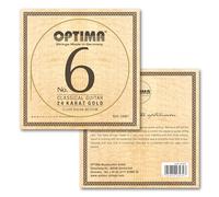 Optima NO6.GNMT - Juego de cuerdas para guitarra de concierto, oro de 24 quilates con disco de nailon, tensión media, juego de cuerdas duraderas para guitarra clásica, sonido con alma, fabricado en