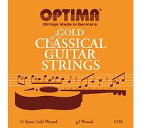 Optima™ Strings »1538 -CONCERT GOLD- CLASSICAL GUITAR STRINGS« Cuerdas guitarra clásica | Nylon/24k Gold Plated | G3 Wound | Normal Tension
