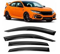 Optimal Co Deflectores de ventilación de Ventana Lateral 3D ondulados Estilo JDM para Honda Civic Hatchback 2016-2021 10ª generación Type-R EX EX-L LX Sport Touring