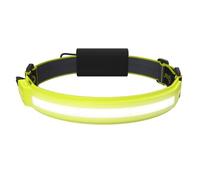 OPTIMAL VENTURES LITEBAND PRO - Linterna frontal LED recargable, 1000 lúmenes, haz ancho de 210°, compatible con casco duro, ajuste profesional sin rebote, IPX5 resistente a la intemperie, amarillo