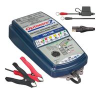 Optimate 7 Select 12V 10A Cargador y Mantenedor de Batería - Carga Automática 9 Pasos para 12V Plomo-Ácido y Ciclo Profundo - Voltaje Seleccionable y Modo Fuente - Seguro