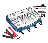OptiMate TecMate 2 Duo x 4 Bank, TM574, Serie Bronze: Cargador-mantenedor de batería sellada de 5 Fases de 4X 12V/12,8V 2A