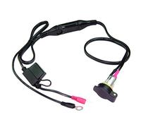 Optimate TecMate Cable O-18, Toma metálica de Motocicleta, Montaje en Panel, con Cable de batería