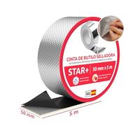 OPTIMER HOME Cinta de Butilo Impermeable Autoadhesiva 50mmx5m, Cinta selladora impermeable se adhiere a Vidrio, Cemento, Madera | Tapa fugas de agua en casa | Fabricado en España