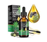 Optimised Jamaican Black Castor Oil - 100% Pure Natural, Organic Cold Pressed Unrefined in Glass Bottle for Facial Hair Growth, Eyelashes &