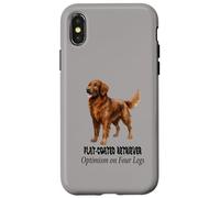 Optimismo de Perro Perdiguero de Revestimiento Plano en diseño de Mascotas de Cuatro Patas Carcasa para iPhone X/XS