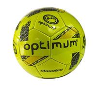 Optimum Classico Balón de fútbol para todo tipo de clima, elegante, suave al tacto, presión uniforme, ideal para entrenamiento y partidos, apto para todos los terrenos, color amarillo, tamaño 4