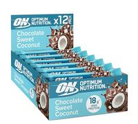 Optimum Nutrition Barras de Proteínas Chocolate Dulce Coco, Para Llevar, Snack para Gimnasio Pre y Post Entrenamiento para Hombres y Mujeres, con Proteína de Soja 12 x 59 g