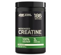OPTIMUM NUTRITION Creatina en Polvo Micronizada, Polvo de Monohidrato de Creatina 100% Puro para Rendimiento y Potencia Muscular, Batido de Proteínas sin Sabor, 186 Porciones, 634 g