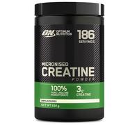 OPTIMUM NUTRITION Creatina en Polvo Micronizada, Polvo de Monohidrato de Creatina 100% Puro para Rendimiento y Potencia Muscular, Batido de Proteínas sin Sabor, 186 Porciones, 634 g