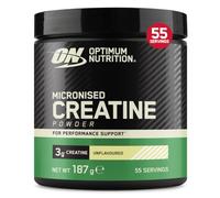 Optimum Nutrition Creatina Monohidrato Micronizada en Polvo, 187g | Sin Sabor, 55 Porciones, Suplemento para Favorece la Fuerza y la Potencia Muscular, Pre y Post-Entrenamiento
