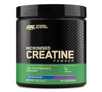 Optimum Nutrition Creatina Monohidrato Micronizada en Polvo, 247.5g | Blue Raspberry, 55 Porciones, Suplemento para Favorece la Fuerza y la Potencia Muscular, Pre y Post-Entrenamiento