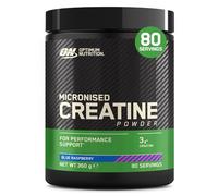 Optimum Nutrition Creatina Micronizada en Polvo, Sabor Frambuesa Azul, 360g, 80 Servicios