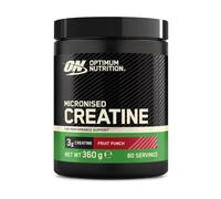 Optimum Nutrition Creatina Monohidrato Micronizada en Polvo, 360g | Fruit Punch, 80 Porciones, Suplemento para Favorece la Fuerza y la Potencia Muscular, Pre y Post-Entrenamiento