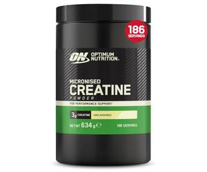 Optimum Nutrition Creatina Monohidrato Micronizada en Polvo, 634g | Sin Sabor,186 Porciones,Suplemento para Favorece la Fuerza y la Potencia Muscular, Pre y Post-Entrenamiento