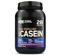 Optimum Nutrition Gold Standard 100% Casein Slow Digesting Protein Powder con Zinc, Magnesio y Aminoácidos, Crecimiento y Reparación Muscular de Noche, Sabor Delicia de Fresa, 28 porc., 924 kg