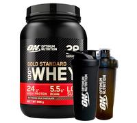 Optimum Nutrition Gold Standard 100% Whey Protein Powder con aislado de proteína y aminoácidos para la masa muscular Chocolate con leche 896g 28 raciones + SHAKER