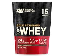 Optimum Nutrition Gold Standard 100% Whey Proteína en Polvo, 465g | Double Rich Chocolate, 15 Servings, 24 g de Proteína,BCAA,Bajo en azúcares,Favorece el Crecimiento y la Recuperación Muscular