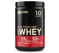 Optimum Nutrition Gold Standard 100% Whey, Proteína en Polvo para Recuperacíon y Desarrollo Muscular con Glutamina Natural y Aminoácidos BCAA, Sabor Fresa, 10 Dosis, 300g