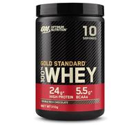 Optimum Nutrition Gold Standard 100% Whey, Proteína en Polvo para Recuperacíon y Desarrollo Muscular con Glutamina Natural y Aminoácidos BCAA, Sabor Double Rich Chocolate, 10 Dosis, 310g