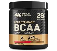 Optimum Nutrition Gold Standard BCAA Train + Sustain, Aminoácidos Polvo Pre Entrenamiento, Bebida Deportiva con Vitamina C, Zinc, Magnesio y Electrolitos, Sabor Fresa y Kiwi, 266 g