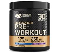 Optimum Nutrition Gold Standard Pre-Entreno en Polvo, Bebida Energética Sabor Frambuesa Azul, 330g, 30 Servicios