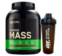 Optimum Nutrition Serious Mass Gainer Proteína de suero de leche en polvo con creatina, glutamina y vitaminas Chocolate 2,73kg 8 raciones + SHAKER