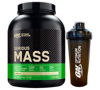 Optimum Nutrition Serious Mass Gainer Proteína Whey en Polvo de Suero de Leche para Ganar Masa Muscular con Creatina Glutamina y Vitaminas Sabor Vainilla 2,73Kg 8 Porciones + Shaker