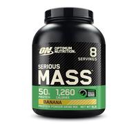 Optimum Nutrition Serious Mass Proteína en Polvo Alta en Calorías, Ganador de Masa Muscular con 25 Vitaminas y Minerales, Monohidrato de Creatina y Glutamina, Sabor Banana, 8 Dosis, 2,73 kg