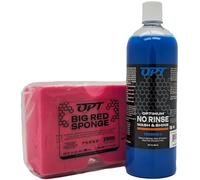 Optimum ONR and BRS - Kit de limpieza de coche de esponja roja grande, 32 onzas, sin enjuague, lavado y brillo y esponja de lavado de autos para detallar automóviles, camiones, motocicletas, caravanas