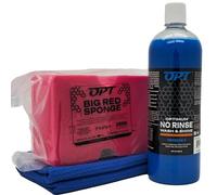 Optimum ONR, toalla de secado de coche de microfibra y BRS - Kit de limpieza de coche de esponja roja grande, 32 onzas, sin enjuague, toalla de secado de automóviles y esponja de lavado de autos para