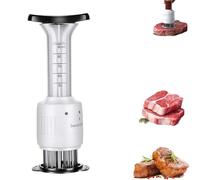 Optimumeny Meat Injector, Stainless Steel Marinade Meat Injector, 2-in-1 Meat Tenderizer with Marinade Injectors, Needle Flavor Syringe Cooking Meats Poultry Turkey Chicken BBQ(1 Set)
