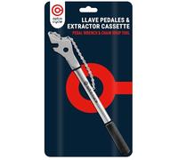 Optio Cycle Llave Pedales Bicicleta 15mm con Extractor Cassette - Llave Extractor Piñones 7-12 Velocidades | Herramientas Bicicleta Multifunción para Cassette Bici, Piñon Libre, Pedales MTB, BMX