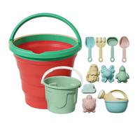 Option 1 Sand Toys For Beach - Foldable Bucket Rake Mold Playset, Colorful Kids Beach Toys | For Ages 3 and Up Boys Girls Children Travel Vacation Outdoor, , , , Summer, Portabl