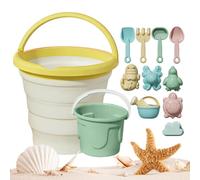 Option 1 Sand Toys For Beach - Foldable Bucket Rake Mold Playset, Colorful Kids Beach Toys | For Ages 3 and Up Boys Girls Children Travel Vacation Outdoor, , , , Summer, Portabl