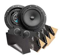 Option Juego de altavoces de 16 cm compatible con VW T5/T6 Transporter, autocaravanas con aislamiento - Sistema frontal de 2 vías con tweeter de 20 mm, 55 WRMS, 3 ohmios, alta eficiencia 88 dB